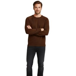 Metropolitan View Medium Brown Silk Blend Lightweight Crewneck Sweater Size L